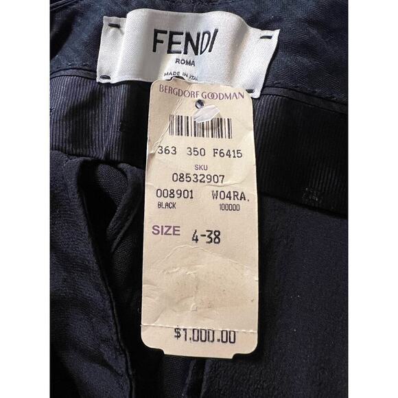 VTG Fendi Virgin Wool Black Tuxedo Pants with tags - Size 2 - Picture 5 of 8